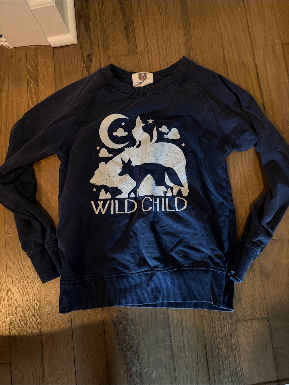 Wild Child Navy Graphic Kids Sweatshirt